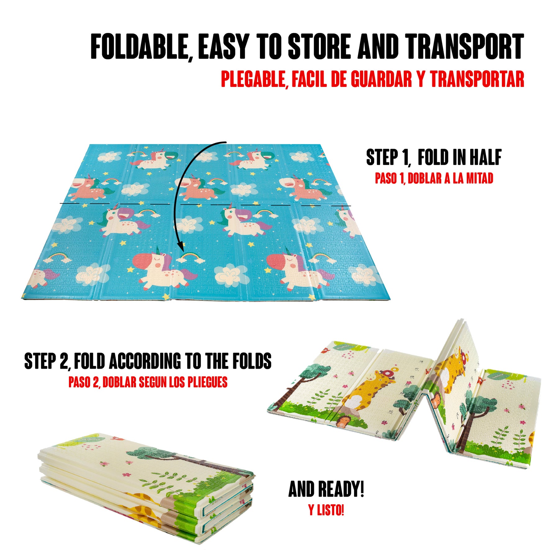 Alfombras de juego de bebé plegable con doble cara Reversible Non-Slip  espuma XPE - China Play Mat y Bebé alfombra plegable precio
