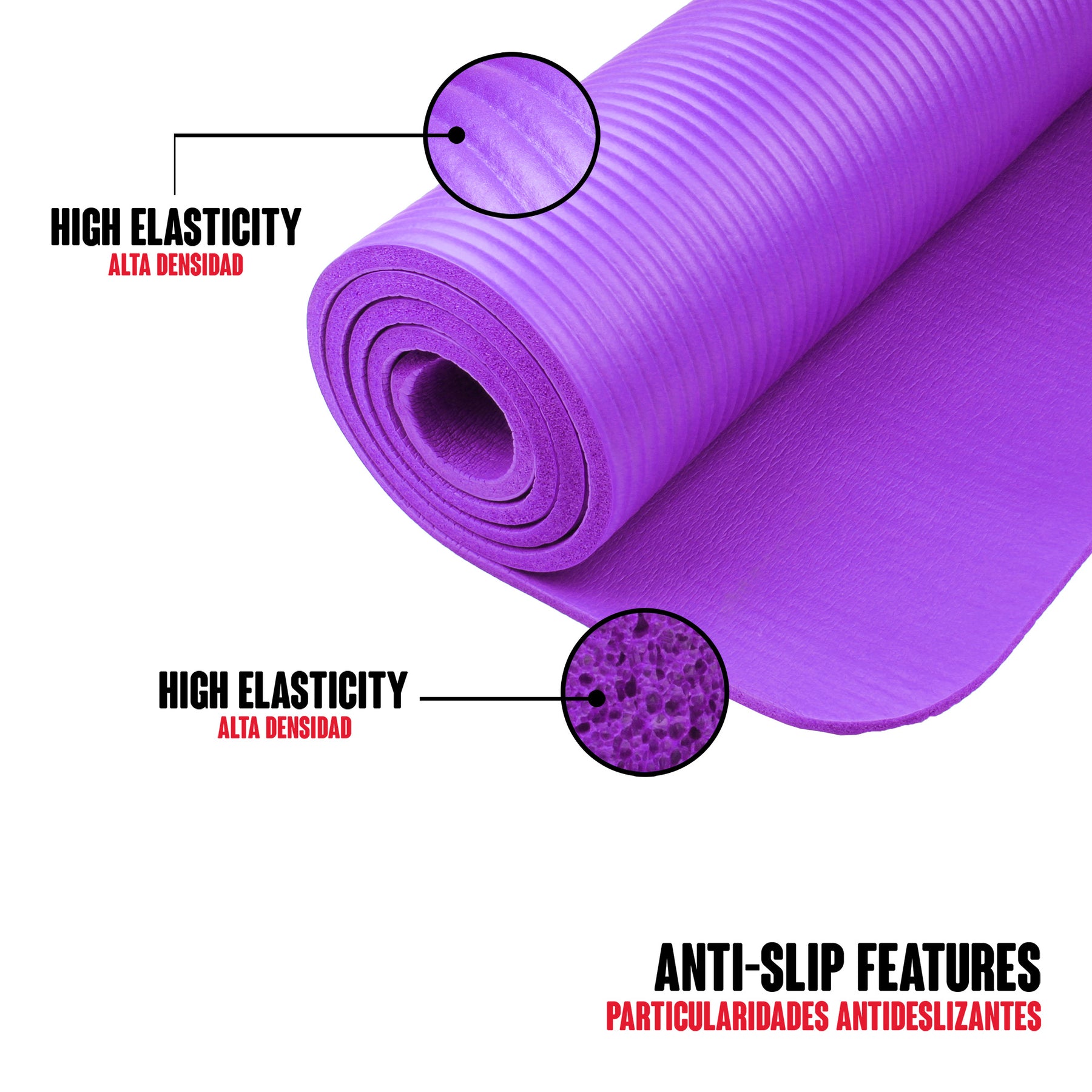 Esterilla de yoga - Colchoneta de ejercicios antideslizante para