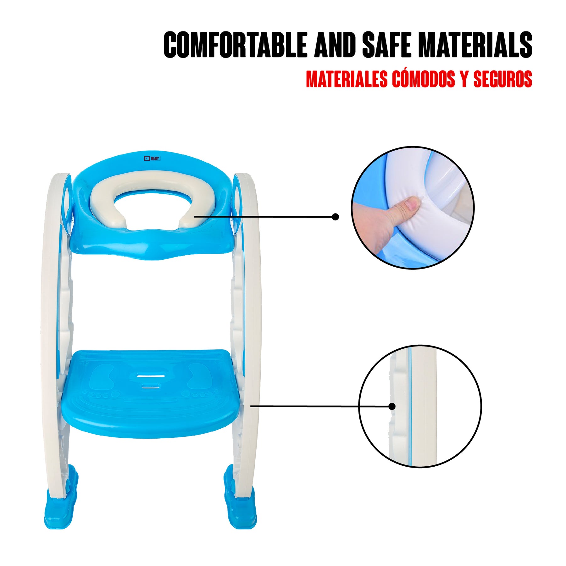 Adaptador de inodoro plegable para niños y niñas con escalera, almohadillas  antideslizantes y cojín suave